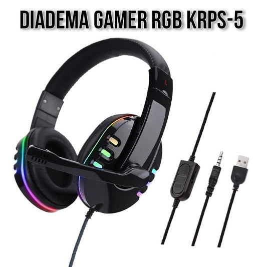 Diadema Gamer KRPS-5 Con Luz RGB + Envio Gratis