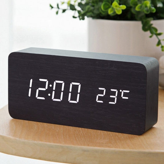Reloj Despertador Digital Con Diseño De Madera  30 CM + Envió Gratis