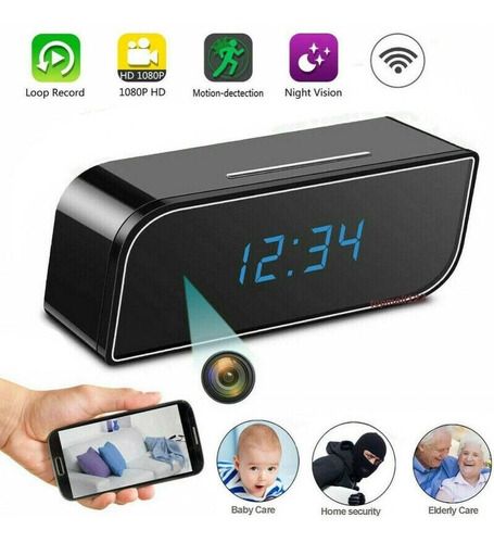 Reloj Despertador Con Camara Espia Wifi Recargable 1080 P – Soluciones Shop