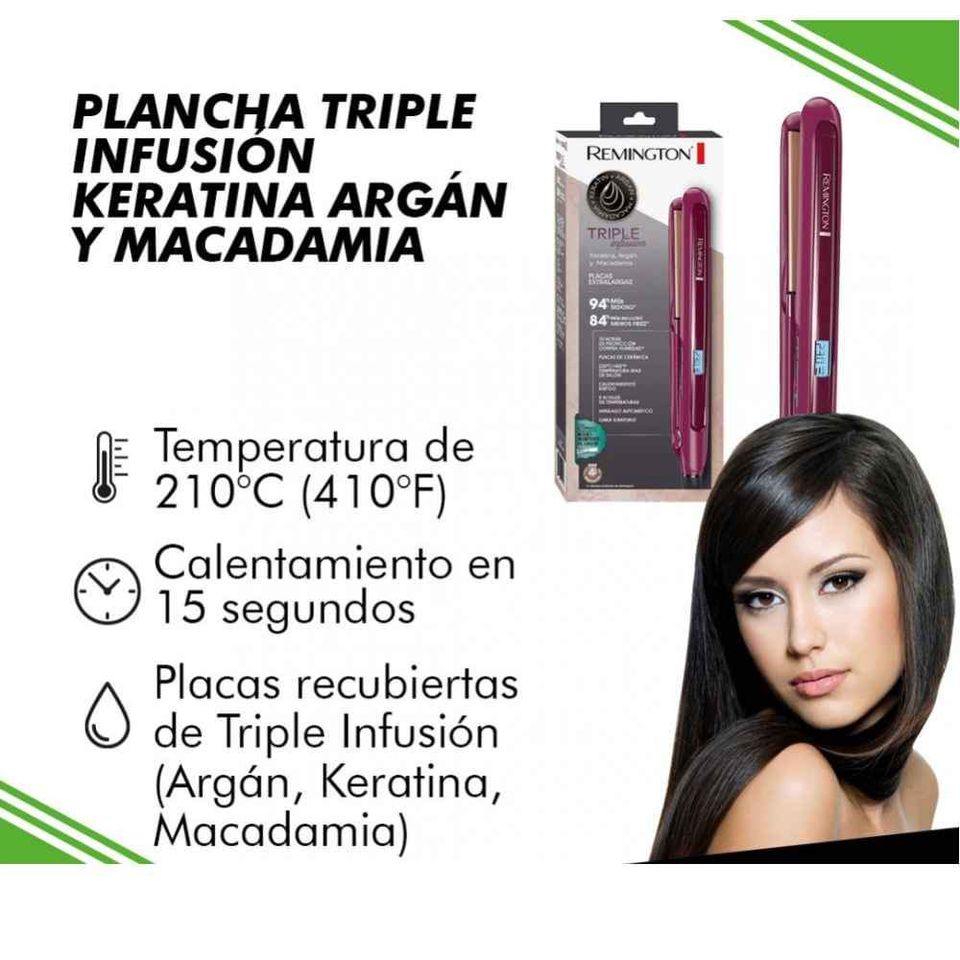 Plancha De Cabello Triple Infusión Argán Keratina + Envio Gratis