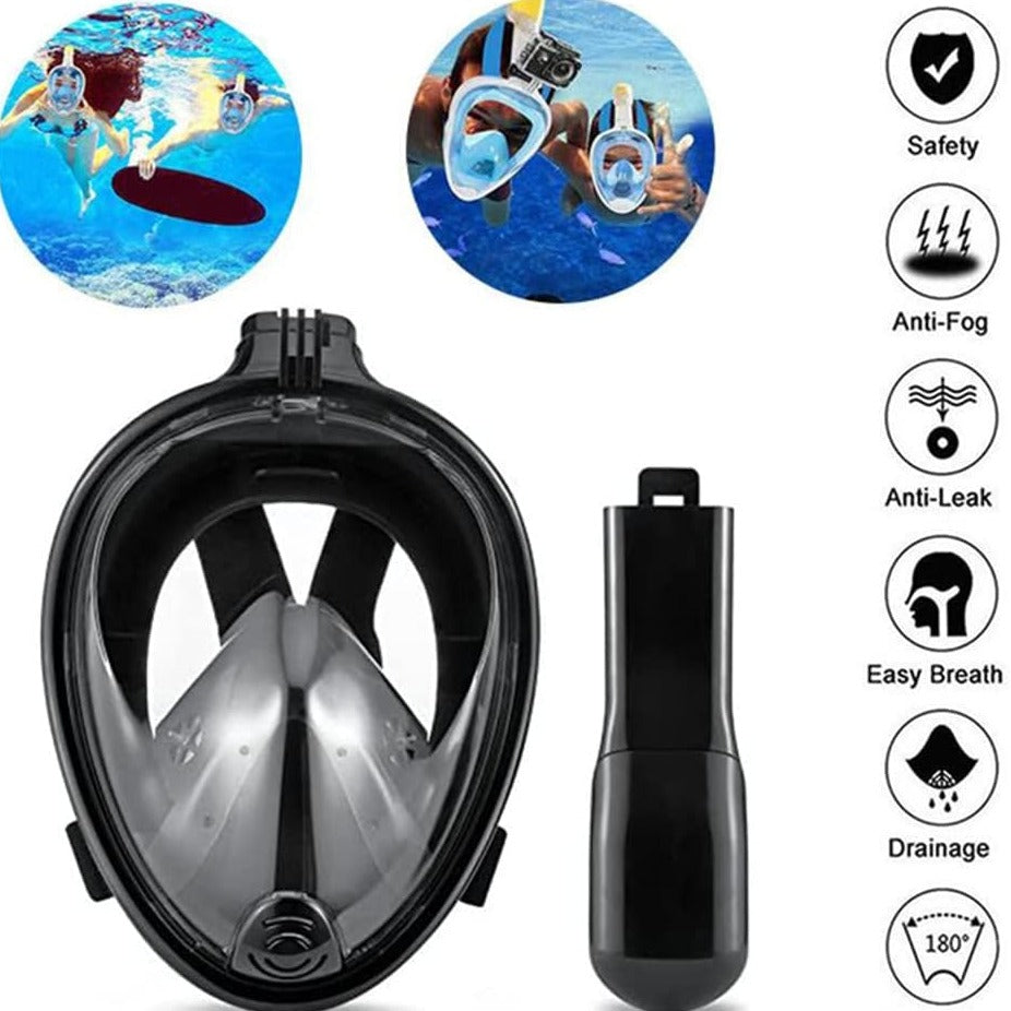 G2RISE Máscara de Buceo, Máscara de Snorkel de Cara Completa 180 Vista  Panorámica con Montaje de Snorkel Desmontable, Diseño Antiniebla y Plegable  para Adultos y Niños : : Deportes y aire libre