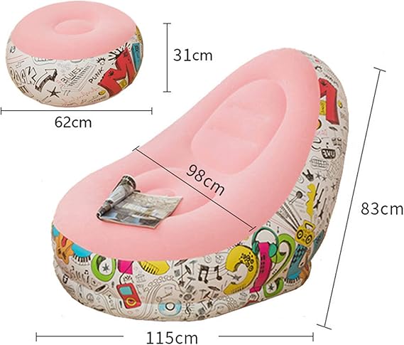 Sillón Inflable De Diseños Con Reposa Pies + Envío Gratis