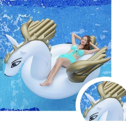 Flotador De Piscina Inflable, Pegaso Dorado + Envío Gratis