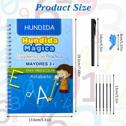 Kit De 4 Cuadernos De Escritura Mágicos Para Niños + Envio Gratis