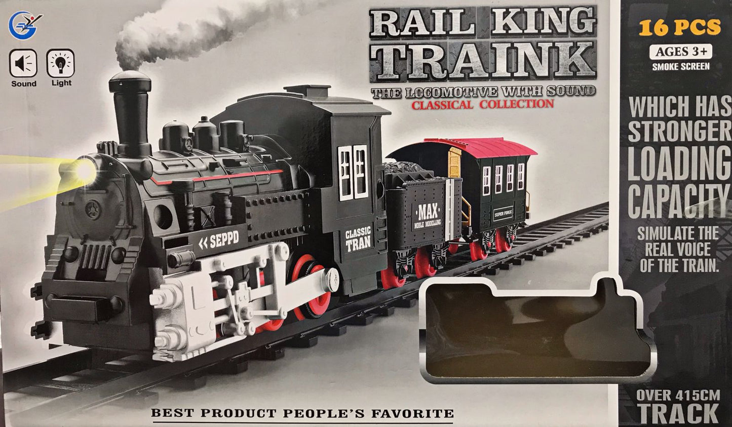 Pista de tren con humo Raíl King Traink 16PCS medida 415cm