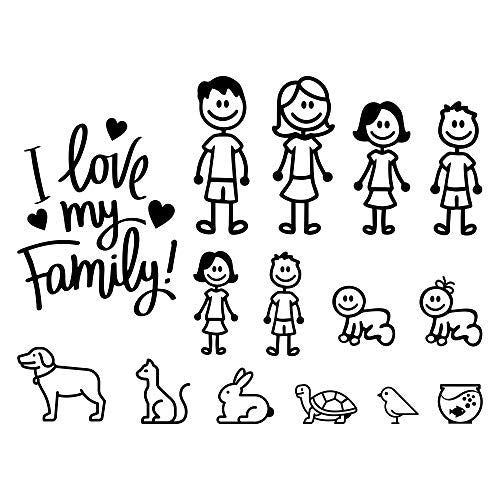 Stickers De Familia Para Carro Set X15