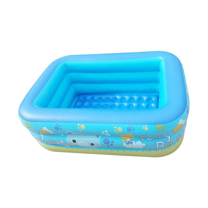 Piscina Inflable Rectangular Tres Anillos Con Diseño De Panda Medida 1.80*1.40*60cm