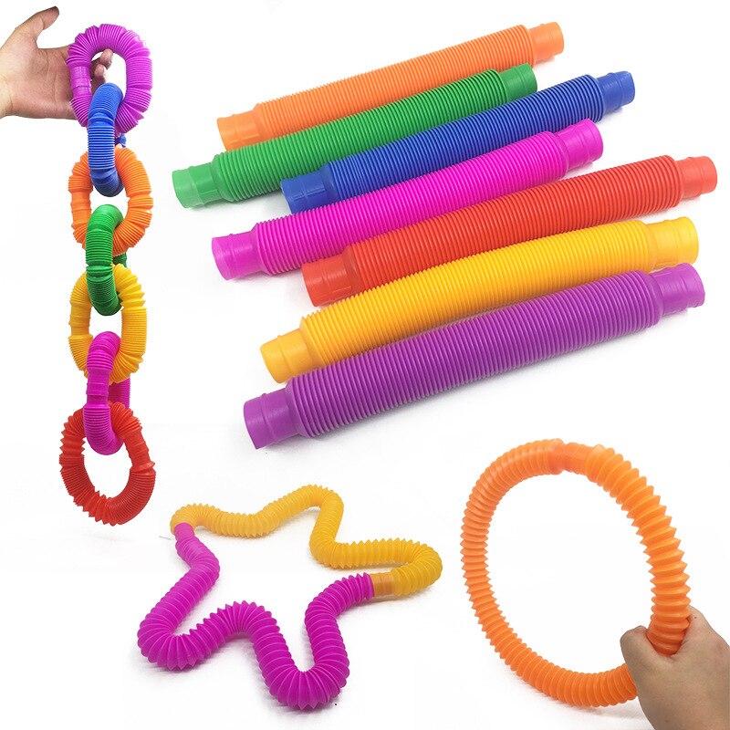 Los tubos de Pop Fidget Multi-Color estirar sensorial del tubo de