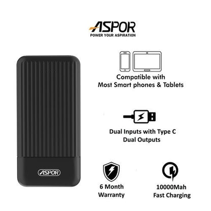 Cargador portatil Para Celular Aspor A323 Power bank 10000mAh Original