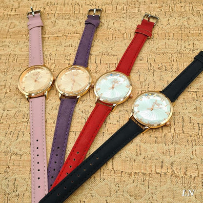 Reloj De Mujer Con Correa De Cuero Casual