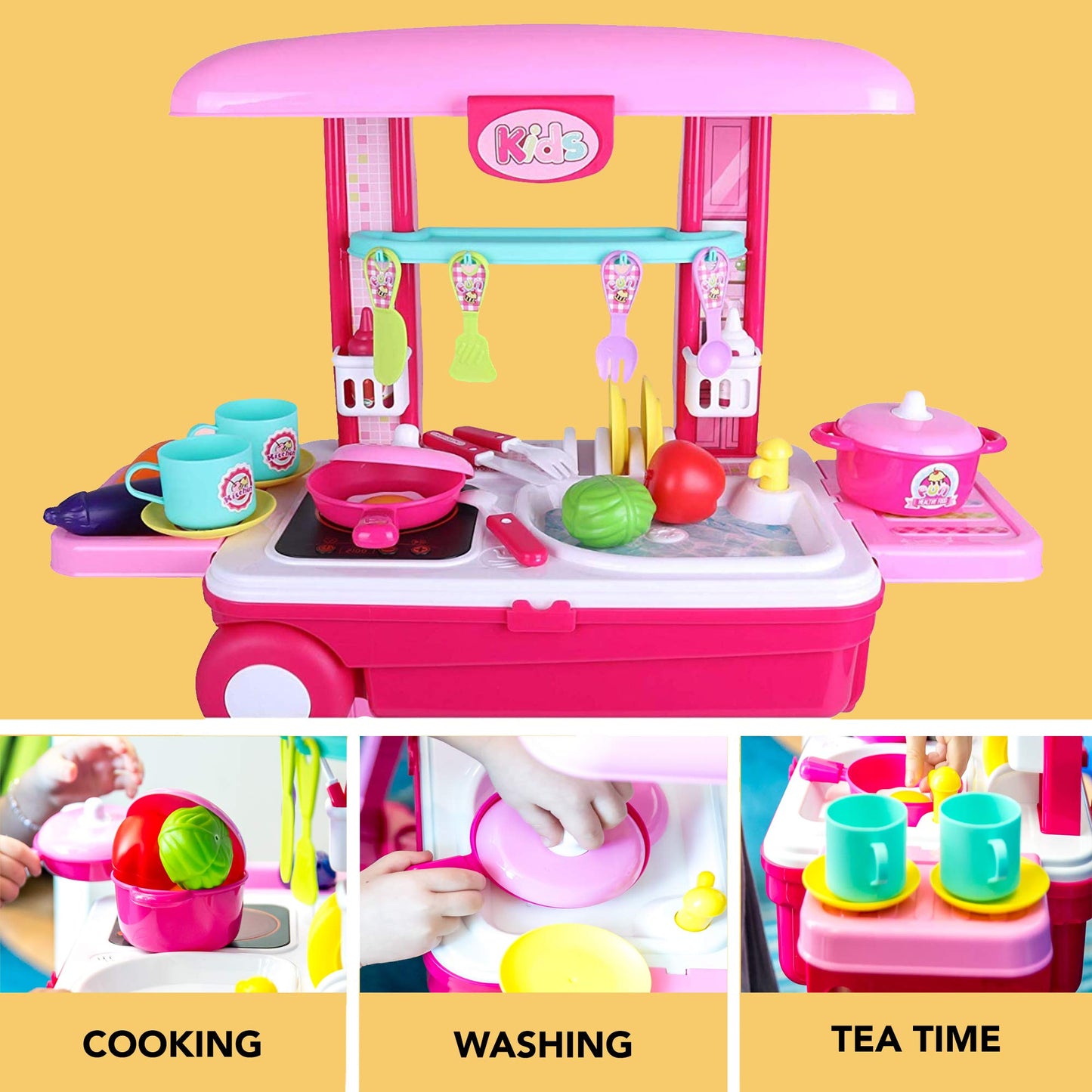 Juego De Cocina Maleta 2 En 1 Portátil + Envio Gratis