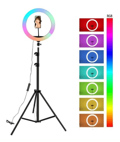 Aro de Luz RGB (26 cm) + Tripode para selfie - XavierVentas